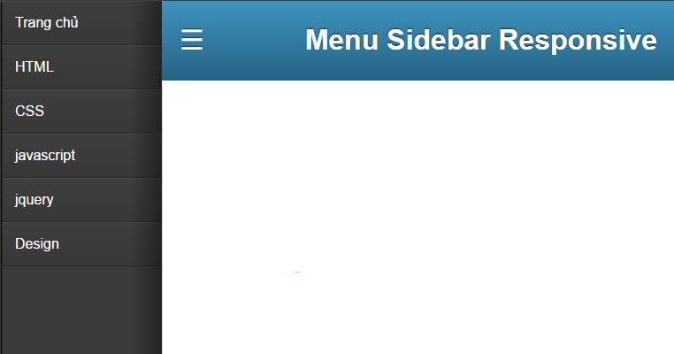 Code Menu Sidebar Responsive với HTML và CSS