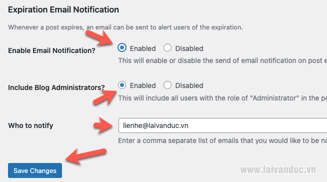 Expiration Email Notification