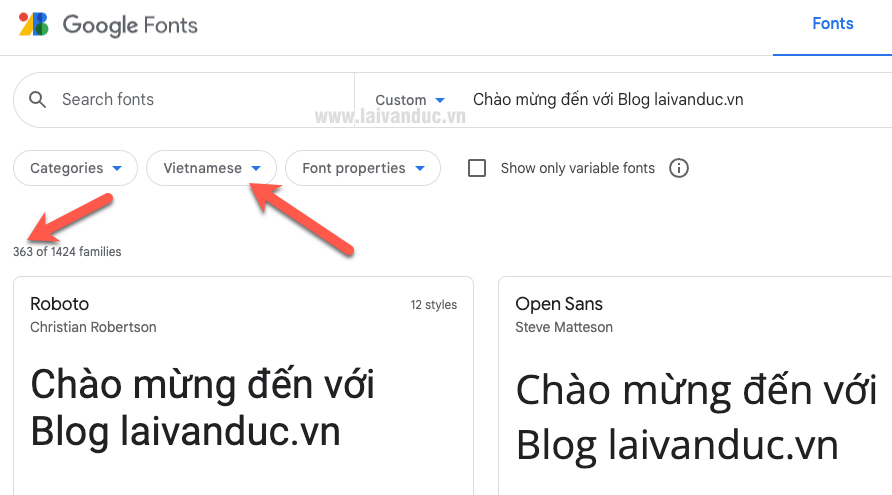 Google Font cho WordPress có Tiếng Việt không ?