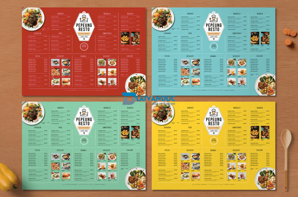 Menu Nhà Hàng Template PSD