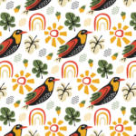 Pattern Chim Myna Ấn Độ