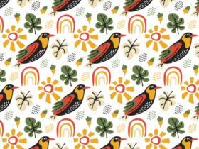 Pattern Chim Myna Ấn Độ