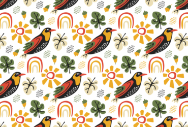 Pattern Chim Myna Ấn Độ