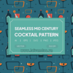 Pattern Cocktail Vector nền xanh